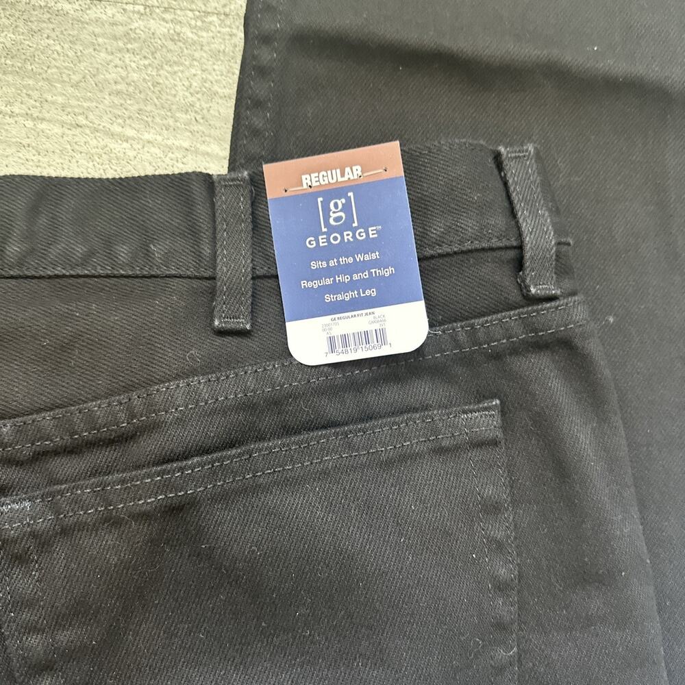 George Jeans Mens 40x32 Black Denim Straight Leg 100% Cotton Classic NWT - Picture 6 of 6
